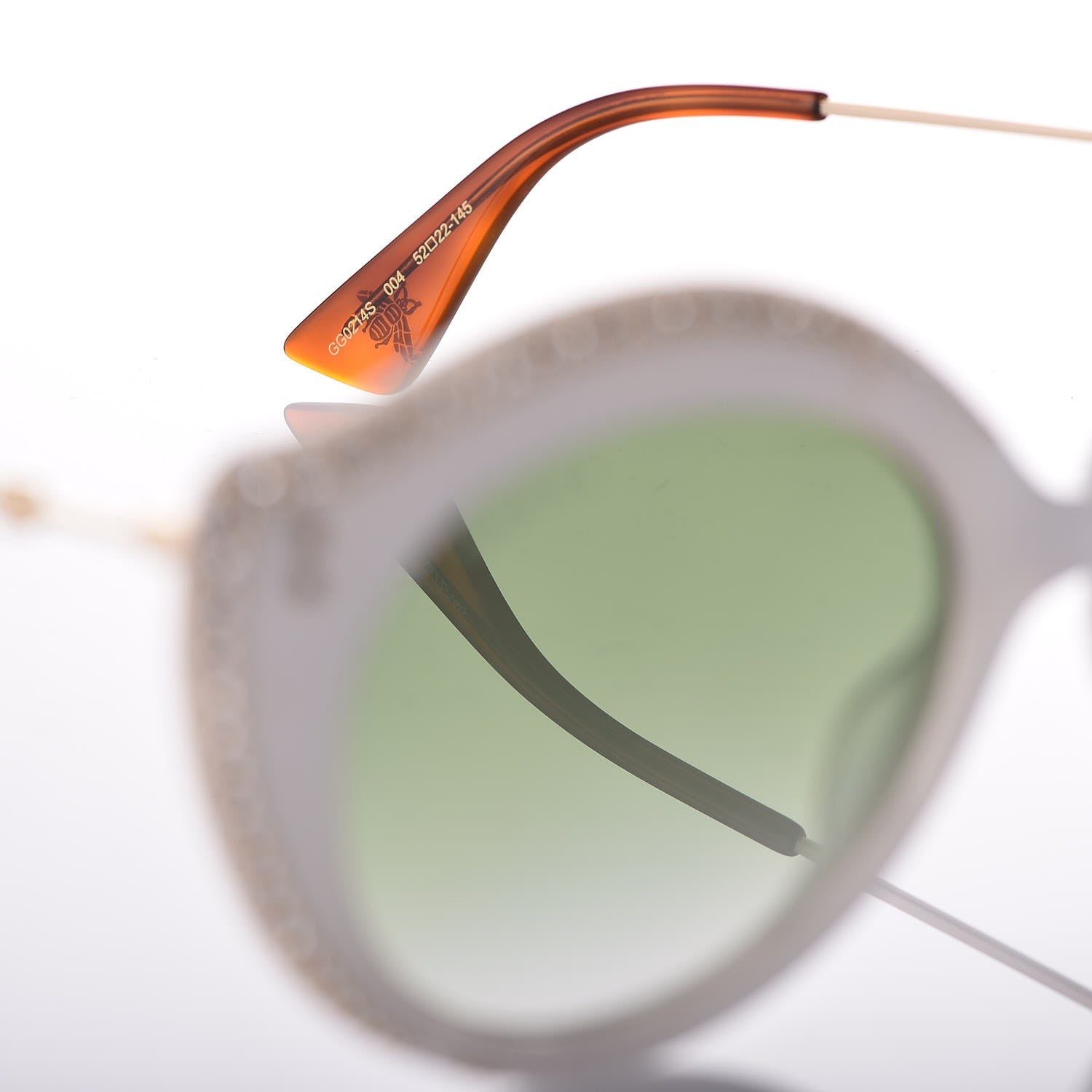 Gucci Crystal Cat Eye GG0214S Sunglasses White 5 of 7