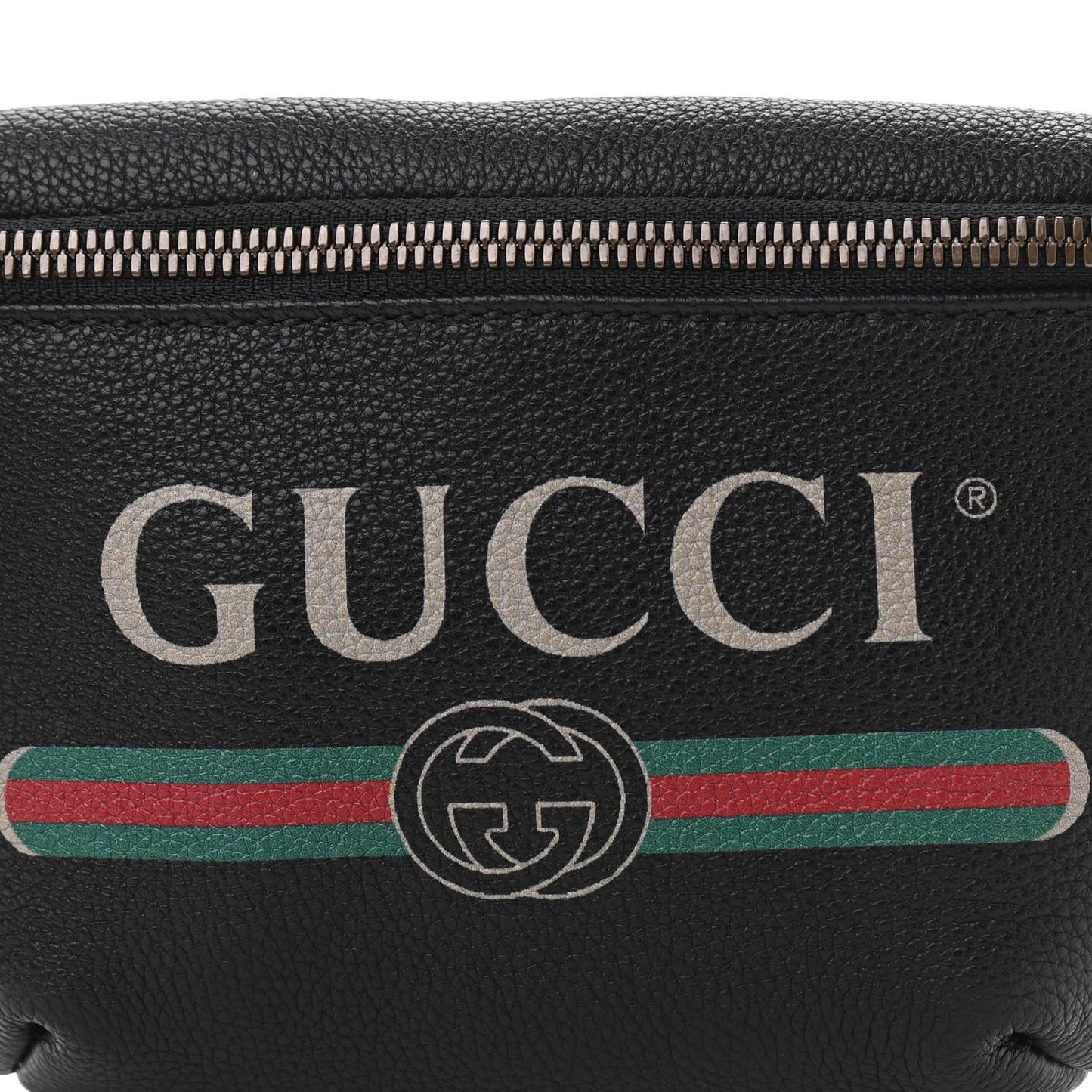 Grained Calfskin Small Logo Belt Bag Black