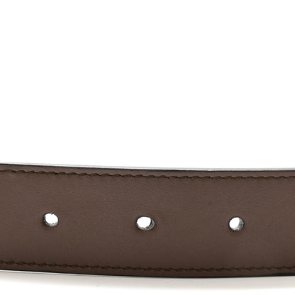 Gucci GG Supreme Monogram Matte Plutone Calfskin Double G 30mm Belt 85 34 Beige Ebony New Acero 4 of 8