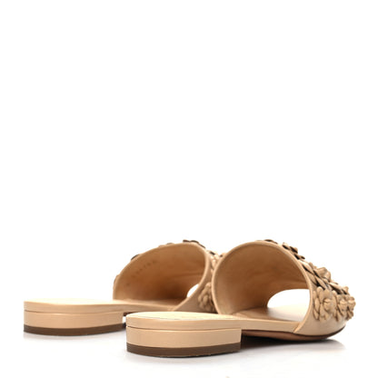 Chanel Lambskin Camellia Slide Sandals 36 Beige 4 of 9