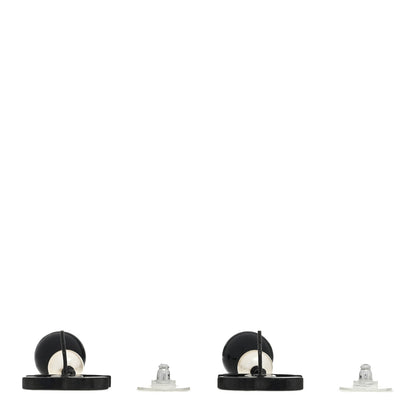 Chanel Ruthenium Pearl Bead CC Drop Earrings Black 3 of 4