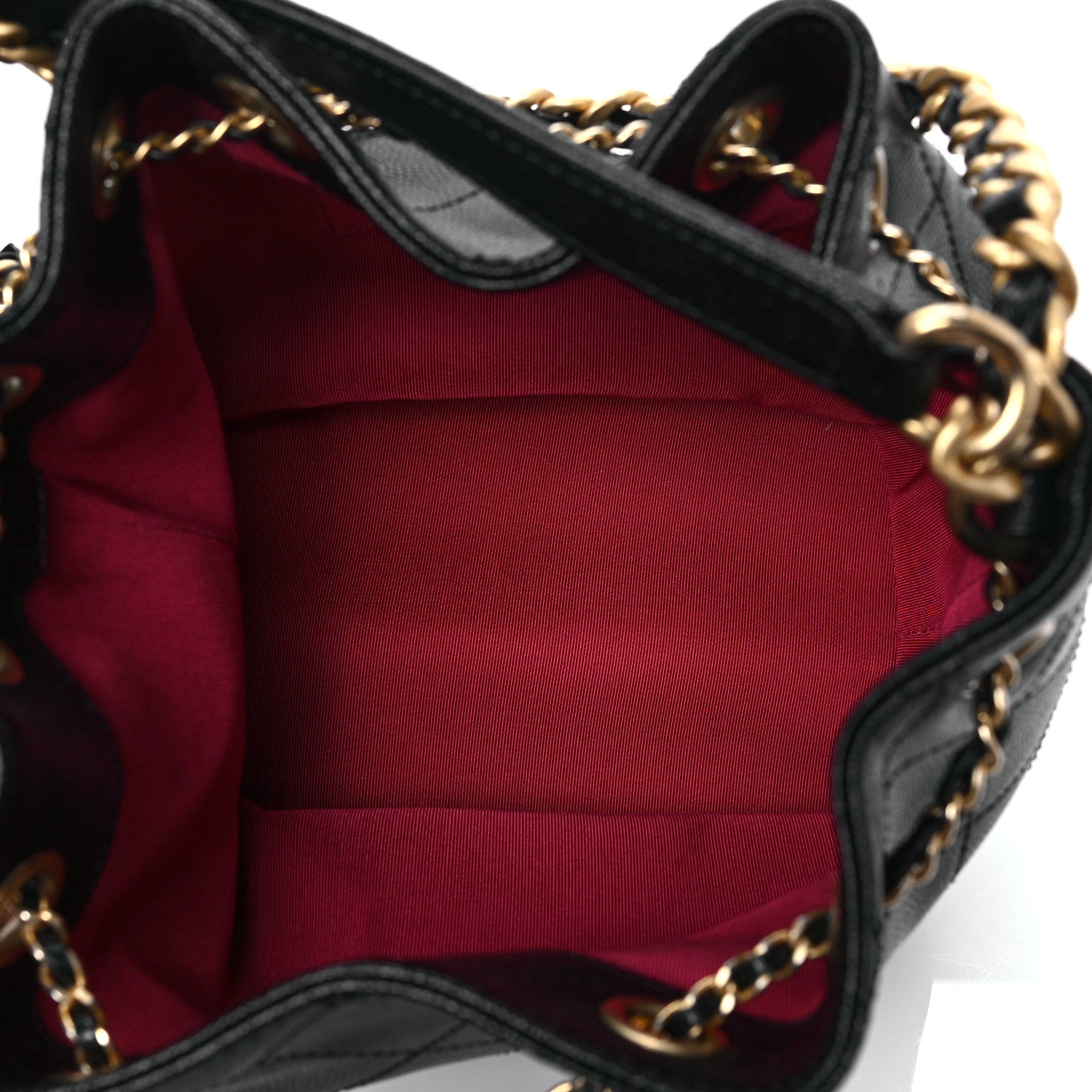Chanel Caviar Quilted Fashion Therapy Bucket Drawstring Bag Black 4 of 7