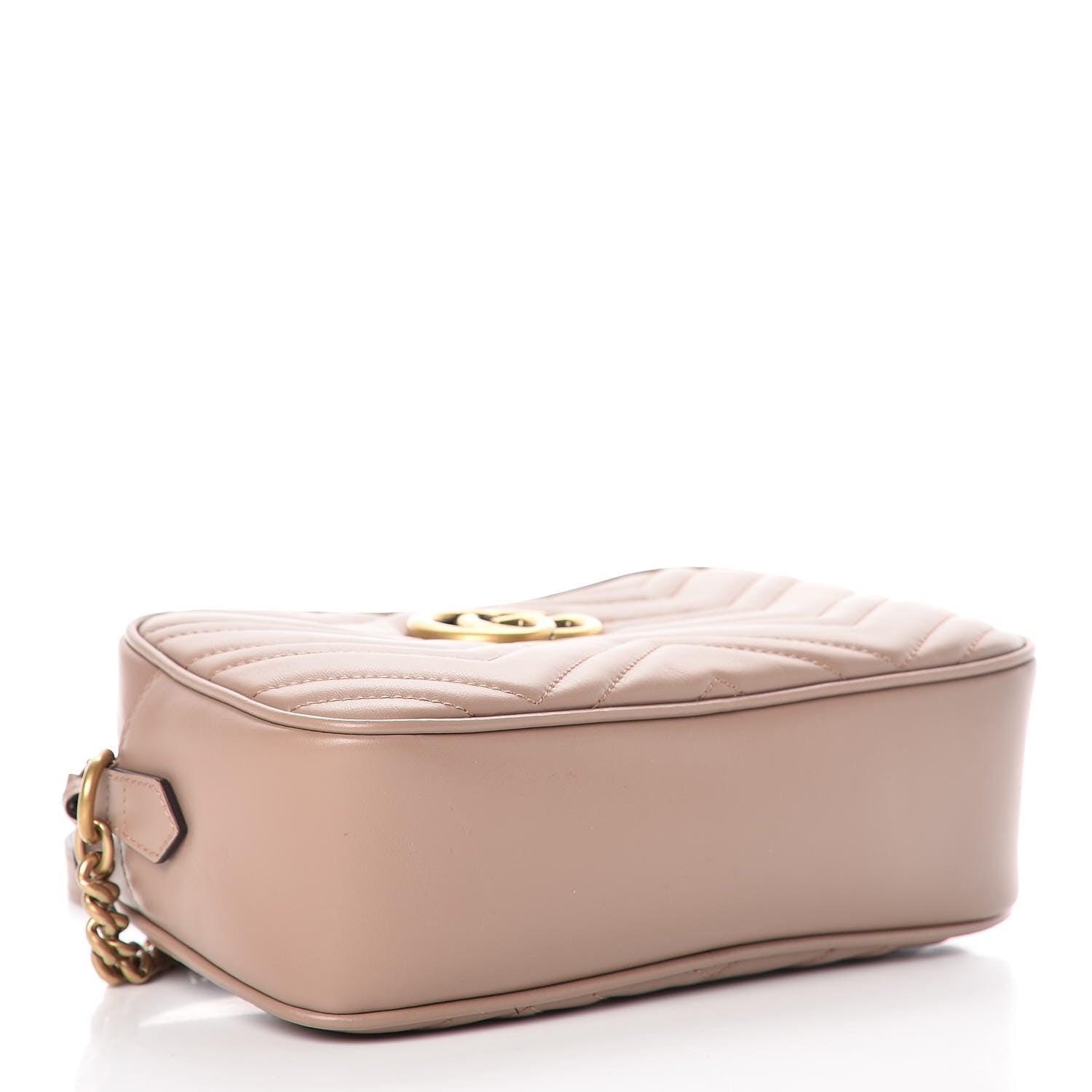 Gucci Calfskin Matelasse Small GG Marmont Chain Shoulder Bag Taupe 4 of 8