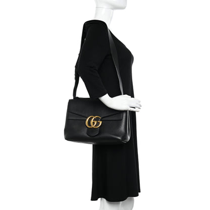 Gucci Cellarius Calfskin GG Marmont Shoulder Bag Black 2 of 12