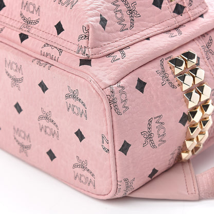 MCM Visetos Side Stud Mini Stark Backpack Pink 9 of 10