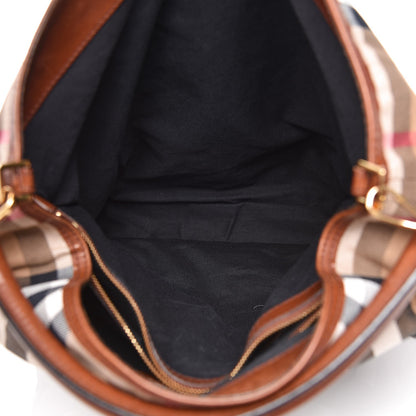 Burberry House Check Bridle Calfskin Medium Gosford Hobo Dark Tan 7 of 14