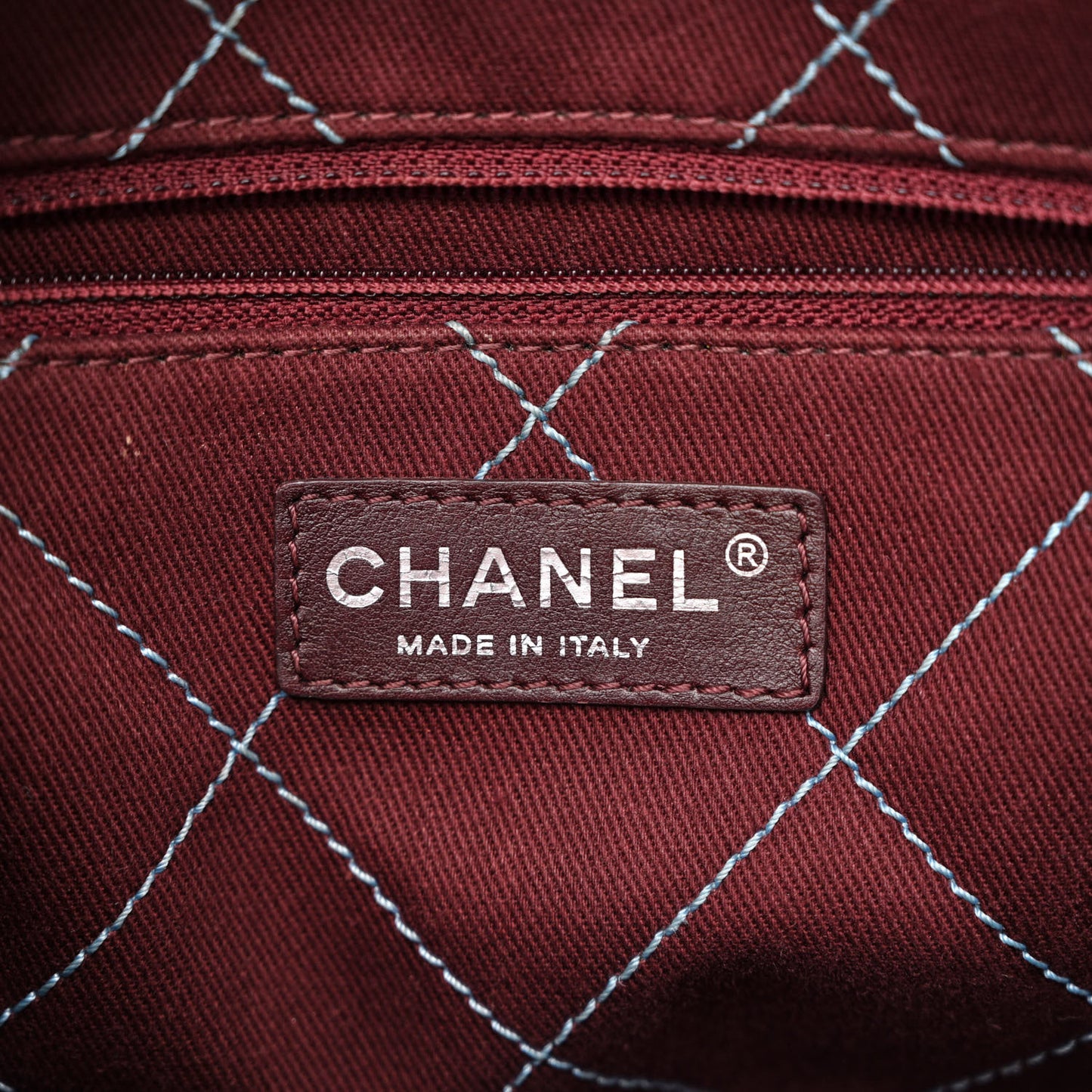 Caviar Quilted Small Deauville Bowling Bag Blue