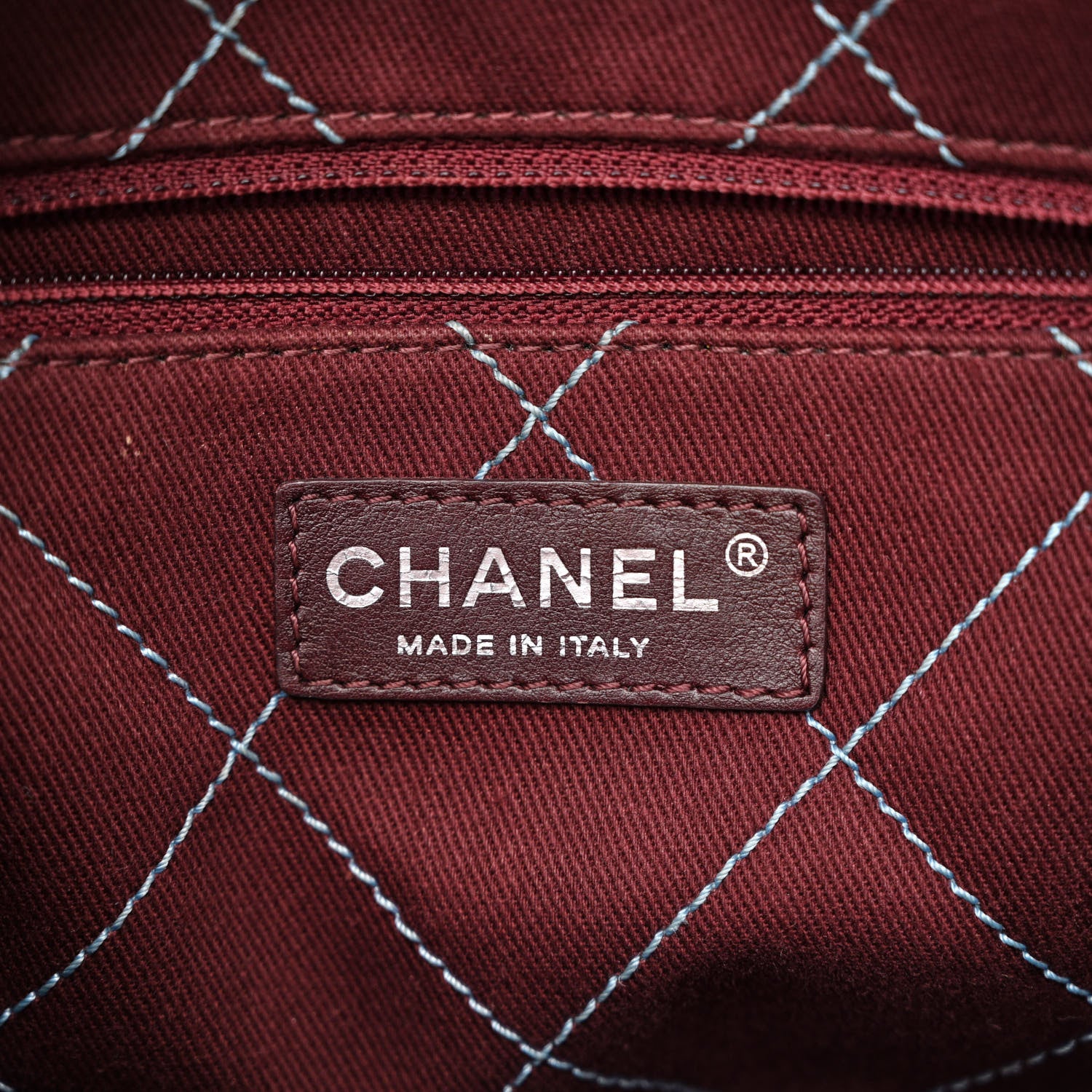 Chanel Caviar Quilted Small Deauville Bowling Bag Blue 6 of 12