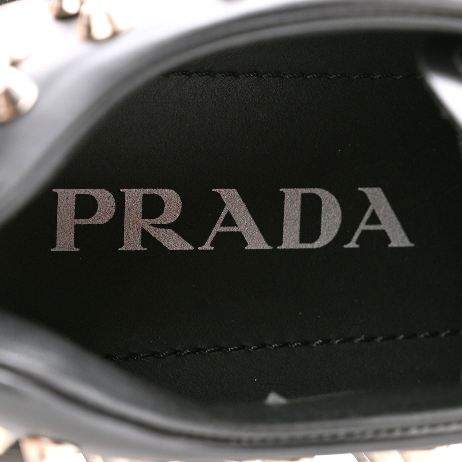 Prada Spazzolato Rois Studded Lace Up Monolith 55mm Derby Loafers 39 Black 6 of 8