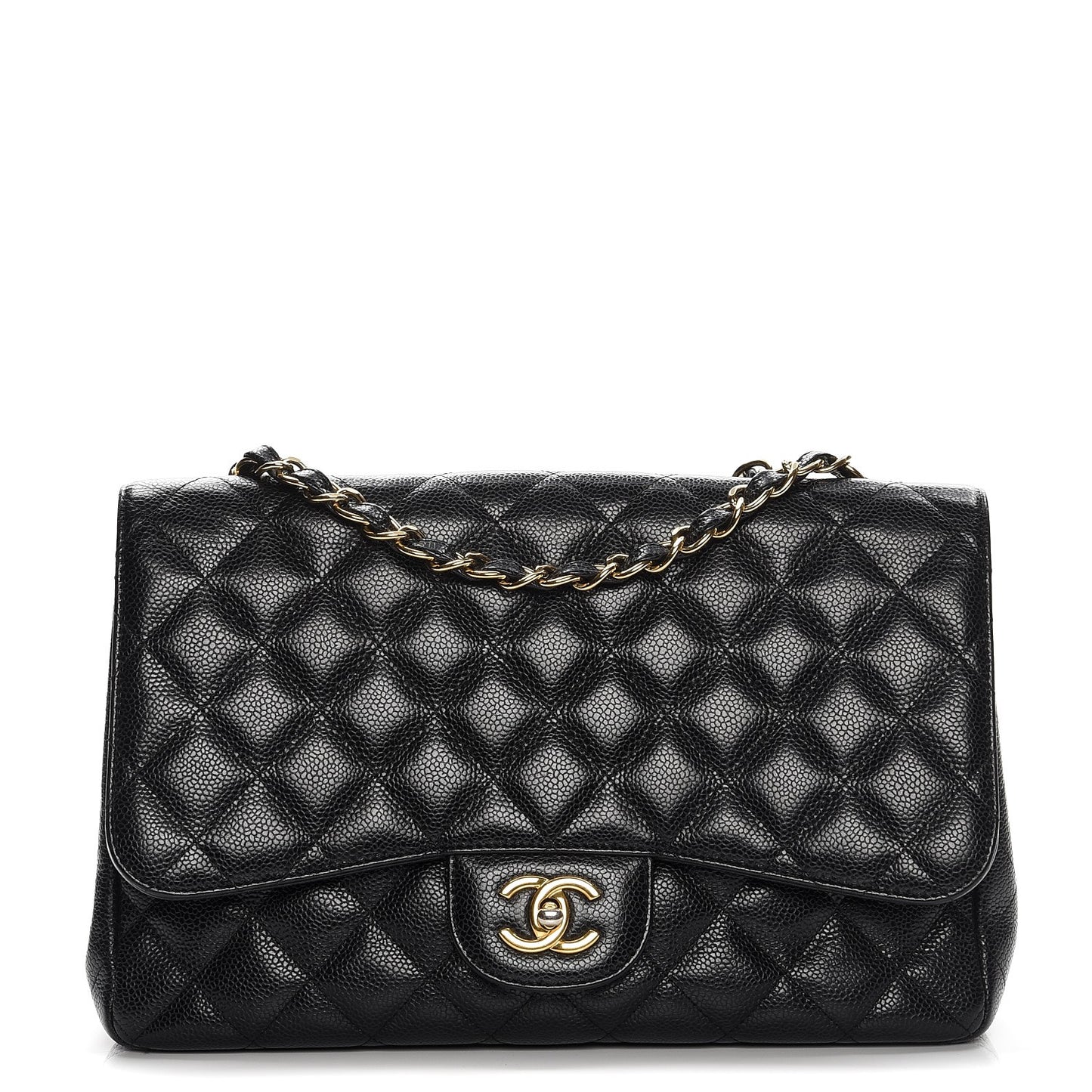 Caviar Quilted Jumbo Single Flap Black