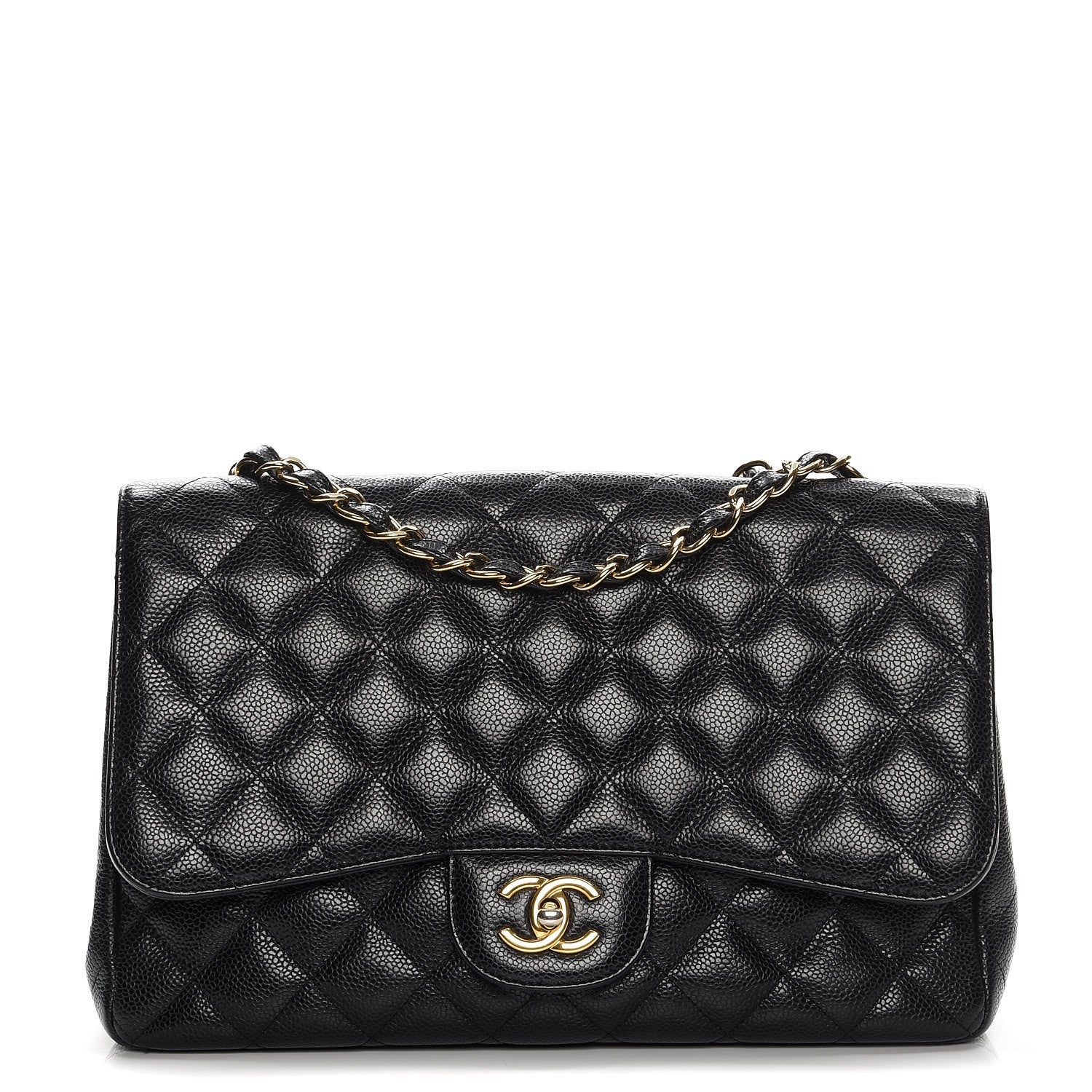Chanel Caviar Quilted Jumbo Single Flap Black 1 of 14