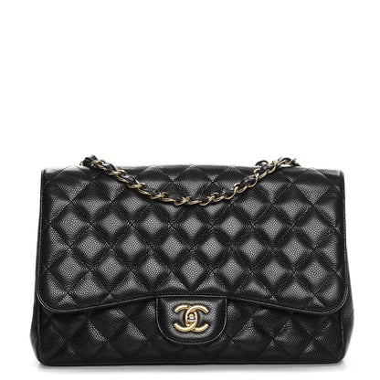 Chanel Caviar Quilted Jumbo Single Flap Black 1 of 14