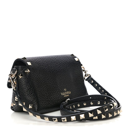 Valentino Garavani Pebbled Calfskin Mini Rockstud Crossbody Bag Black 3 of 11