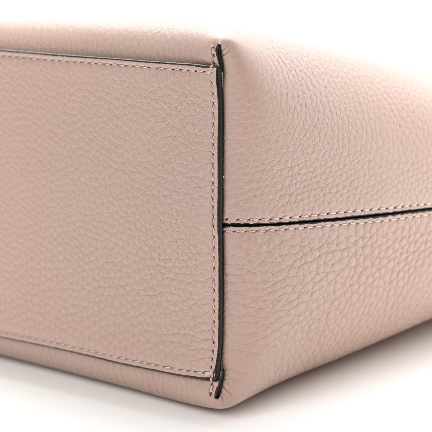 Grained Calfskin Rockstud Shoulder Tote Poudre