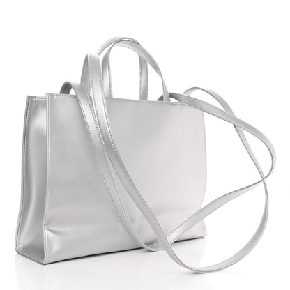 Telfar Metallic Vegan Leather Medium Shopping Bag Silver 3 of 10