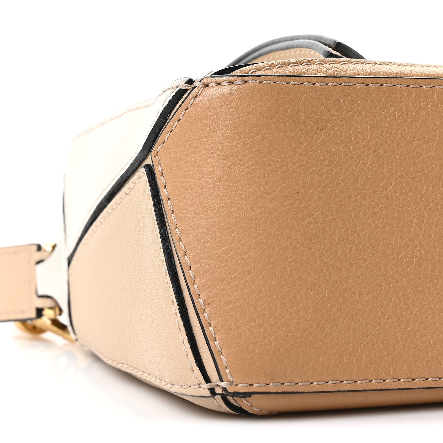 Loewe Calfskin Mini Woven Puzzle Bag Beige White 8 of 9