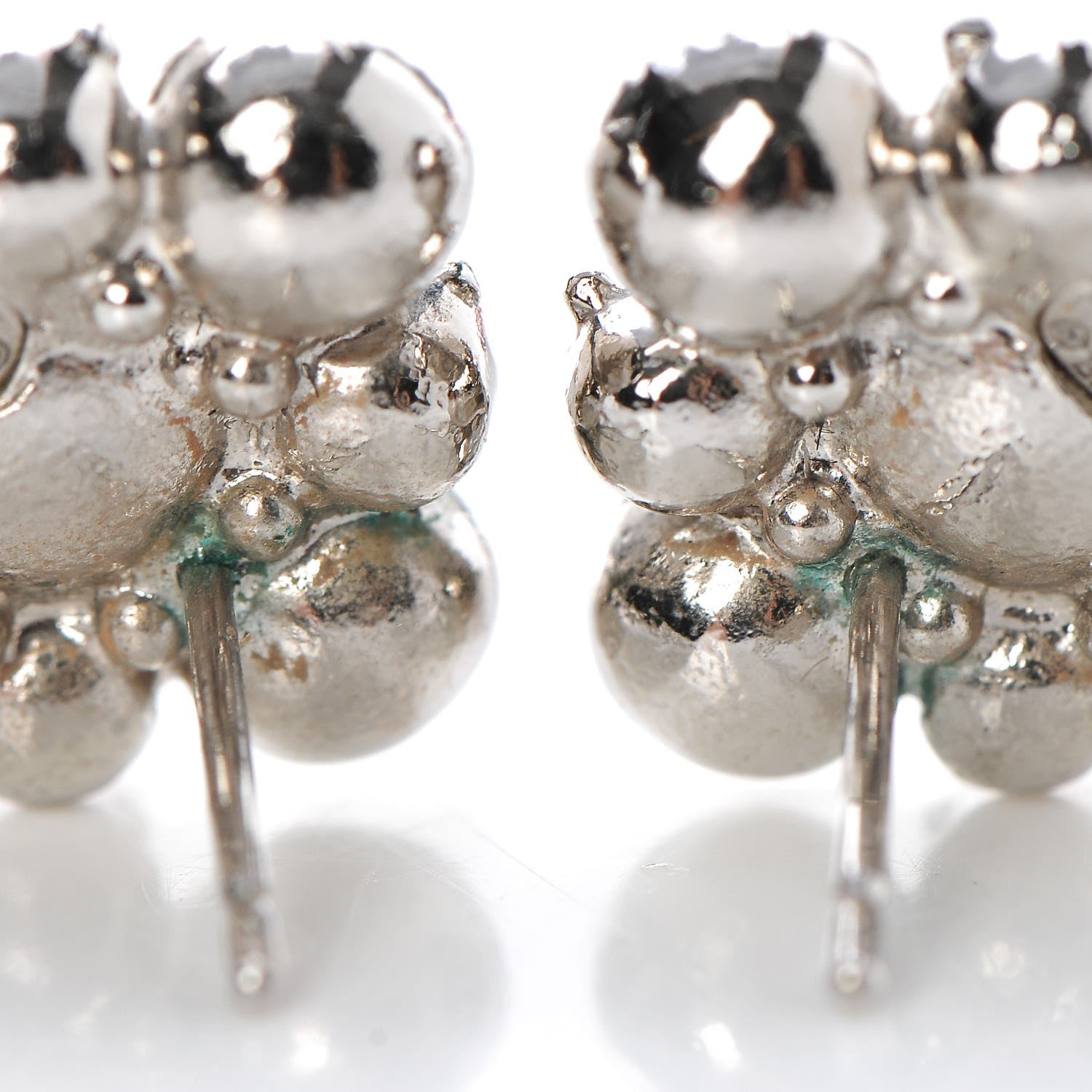 Chanel Crystal CC Earrings Silver 3 of 4
