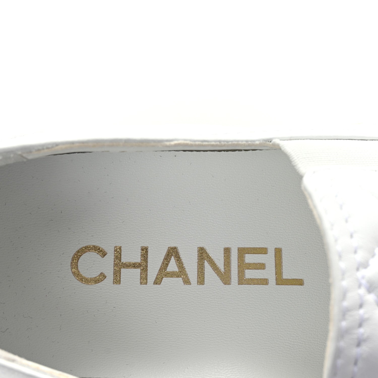 Chanel Lambskin Quilted Womens CC Stroll Sneakers 38 White 8 of 9