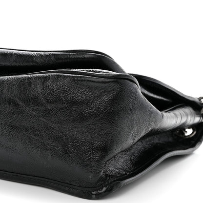 Saint Laurent Crinkled Calfskin Matelasse Monogram Medium Niki Chain Satchel Black 10 of 12