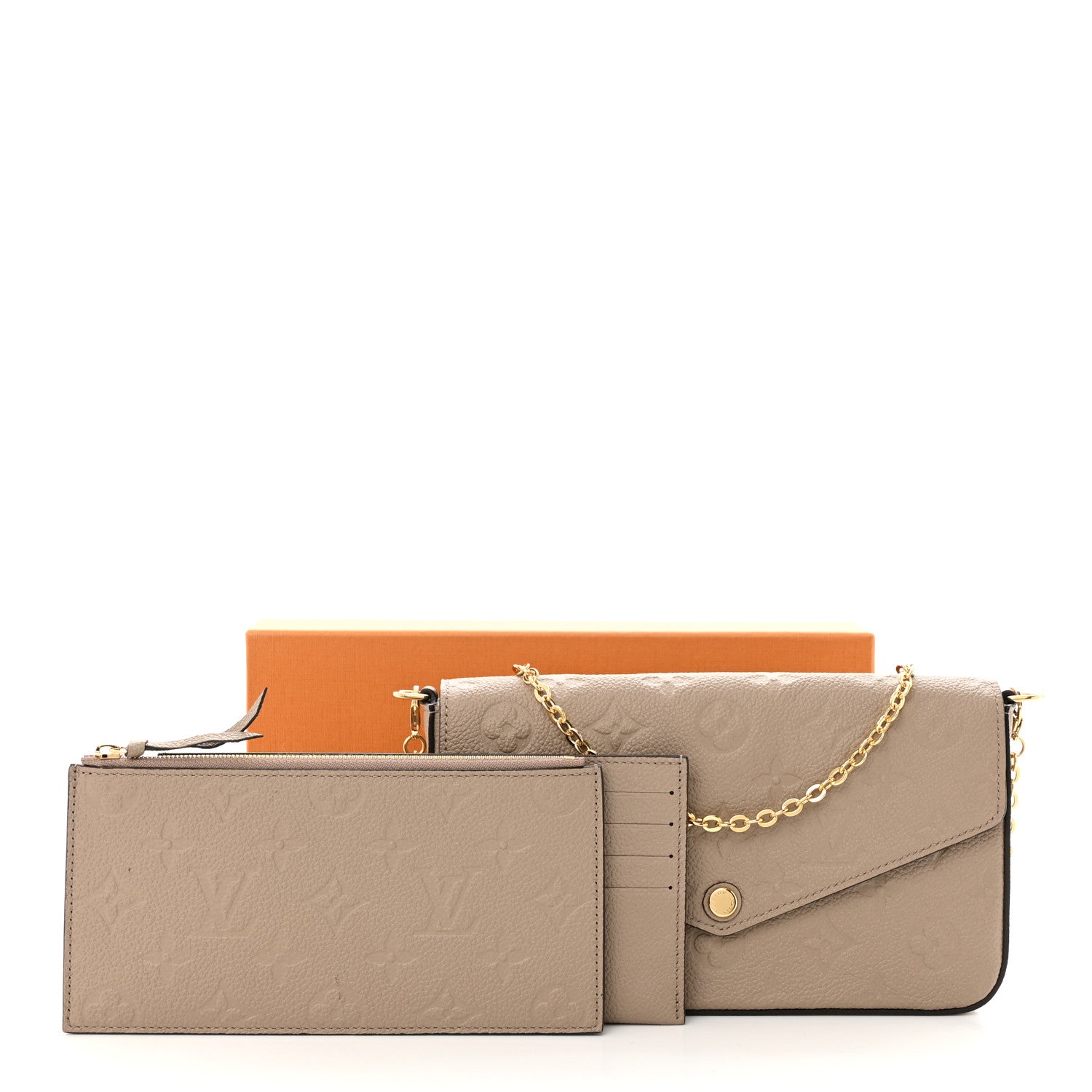 Louis Vuitton Empreinte Pochette Felicie Chain Wallet Tourterelle 11 of 11
