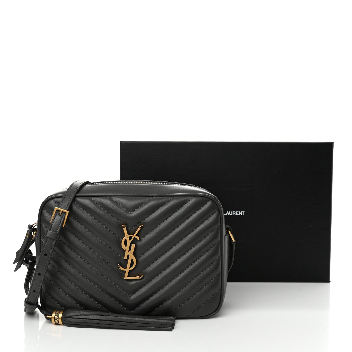 Saint Laurent Calfskin Matelasse Monogram Lou Camera Bag Storm 11 of 11