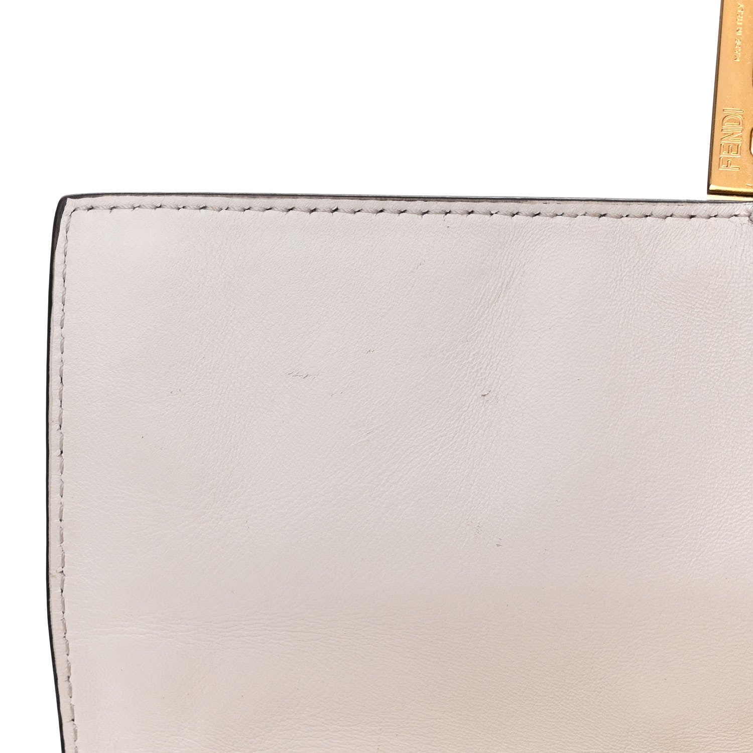 Fendi Nappa FF 1974 Embossed Baguette White 15 of 23