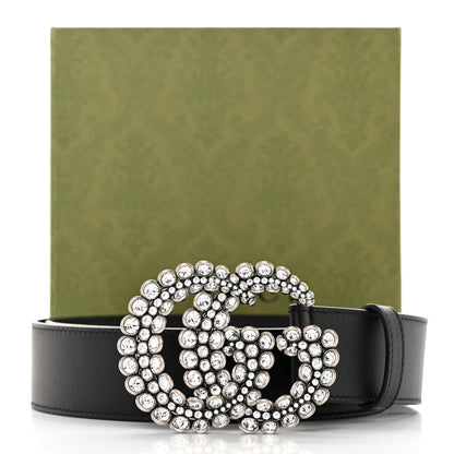 Gucci Calfskin Crystal Double G 40mm Belt 90 36 Black 9 of 9