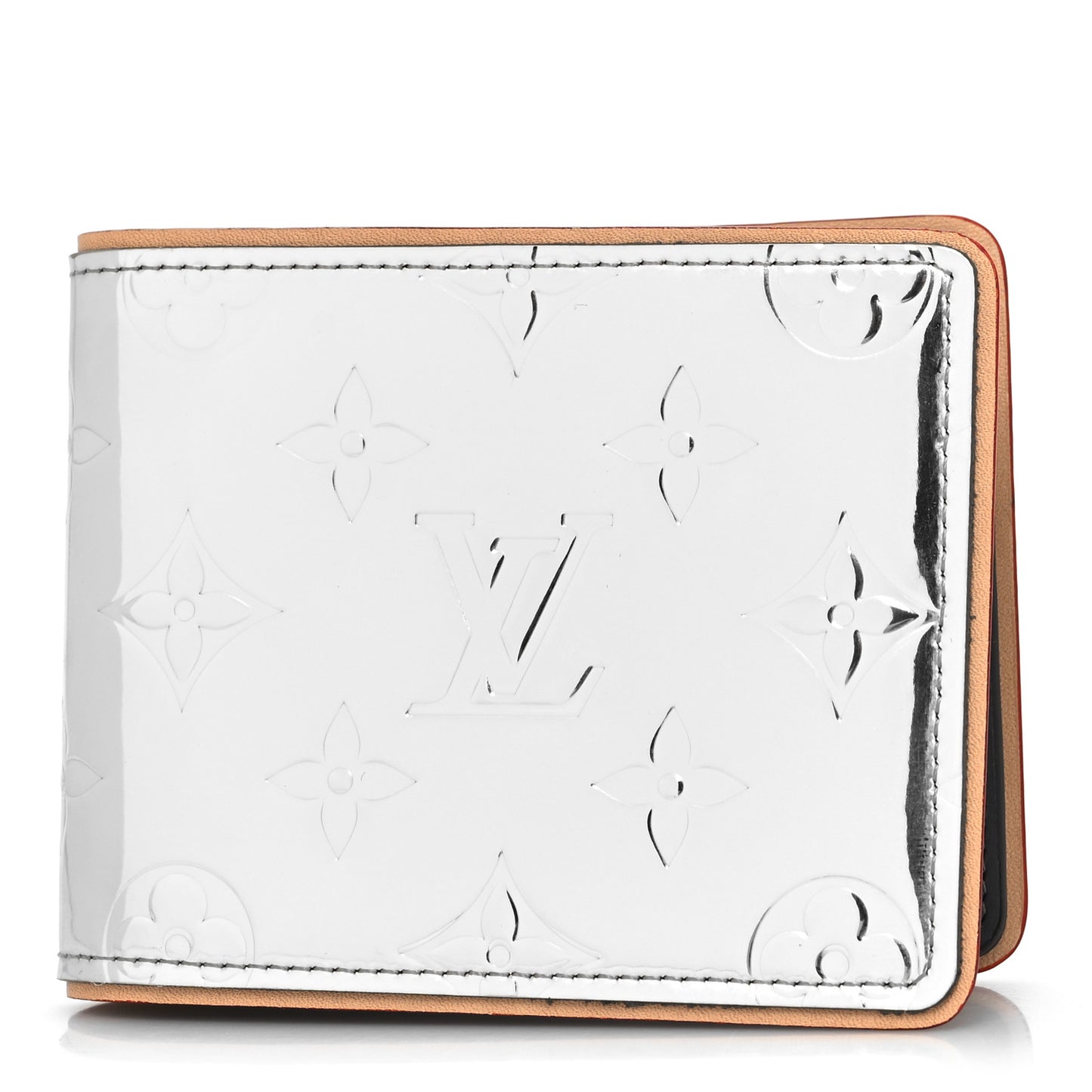 Monogram Mirror Slender Wallet Silver
