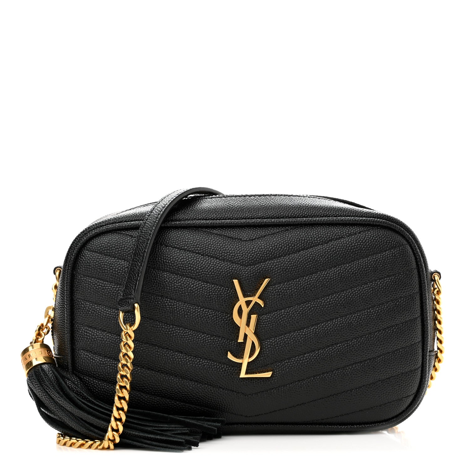 Saint Laurent Grain De Poudre Matelasse Monogram Mini Lou Camera Bag Black 1 of 9