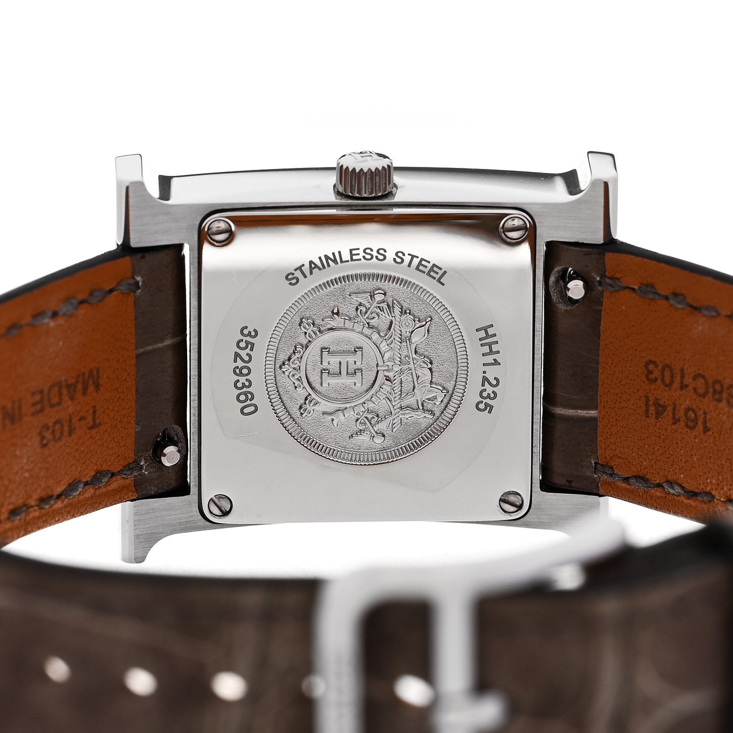 Stainless Steel Alligator Diamond Bezel Mother of Pearl 21mm Heure H Hour Quartz Watch Gris Elephant