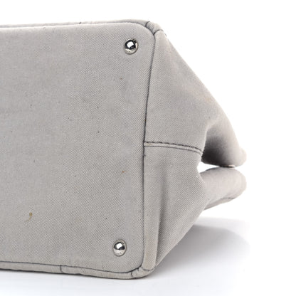 Prada Denim Logo Tote White 8 of 9