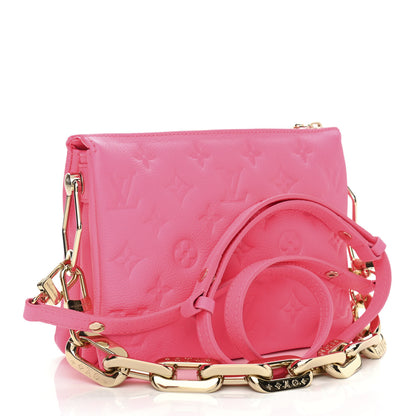 Louis Vuitton Calfskin Embossed Monogram Coussin BB Rose Fluo 3 of 9