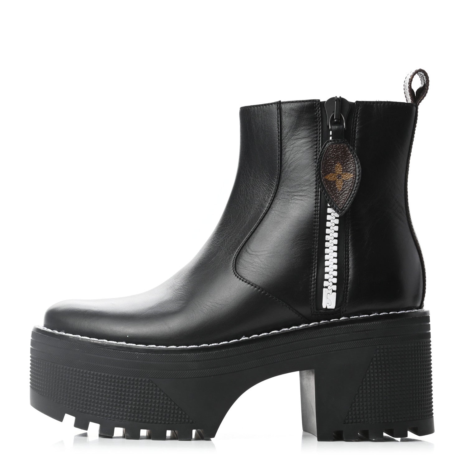 Louis Vuitton Calfskin Monogram Power Squad Flat Ankle Boots 36 Black 1 of 8