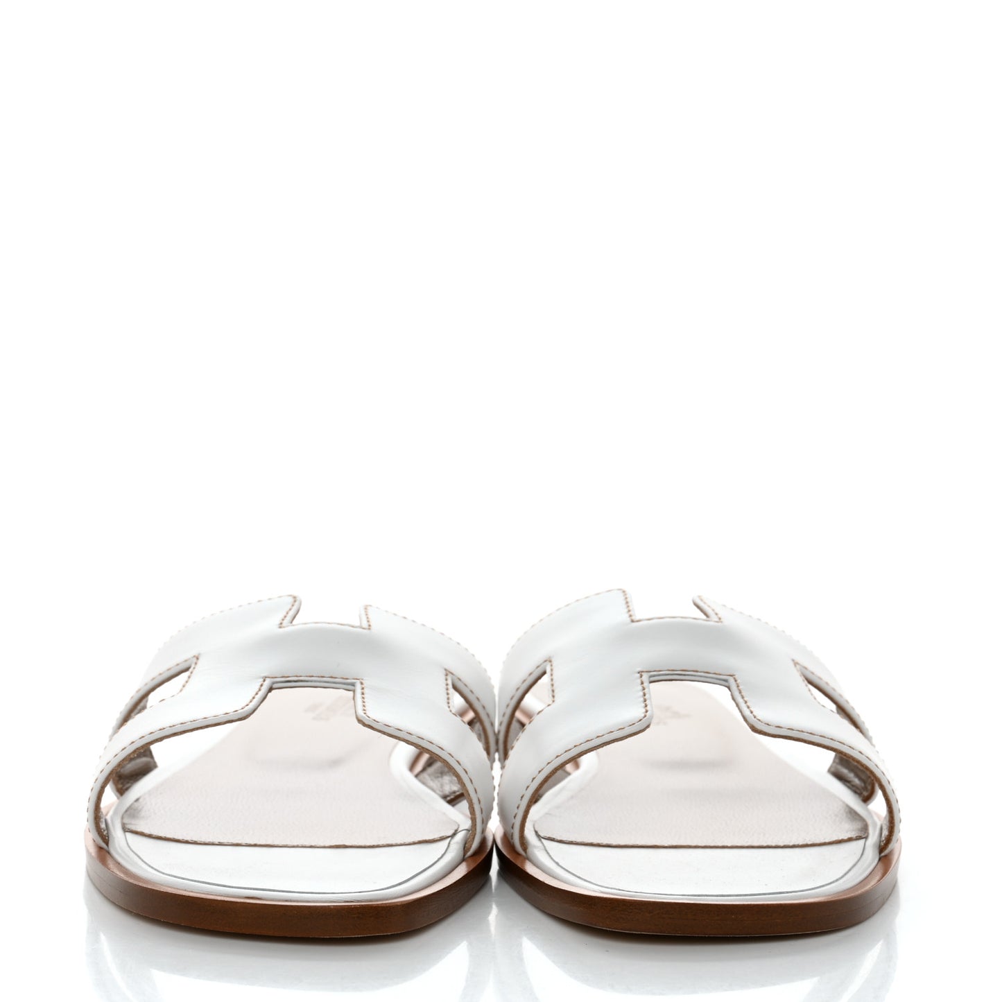 Box Calfskin Oran Sandals 36 White
