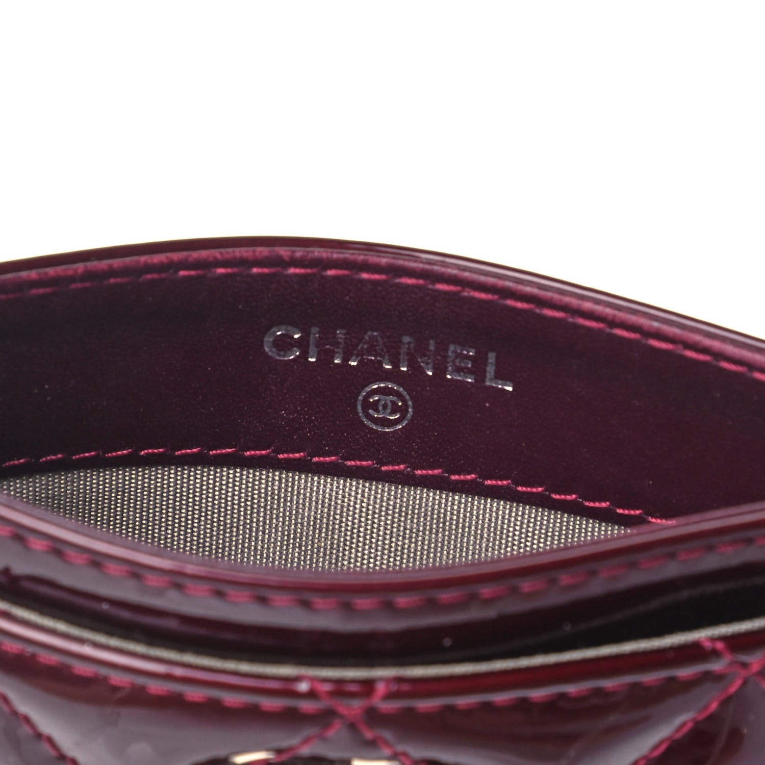 Chanel Patent Quilted Brilliant Card Holder Light Burgundy 6 of 8
