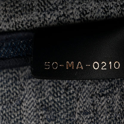 Christian Dior Oblique Embroidered Saddle Bag Denim Blue 7 of 11