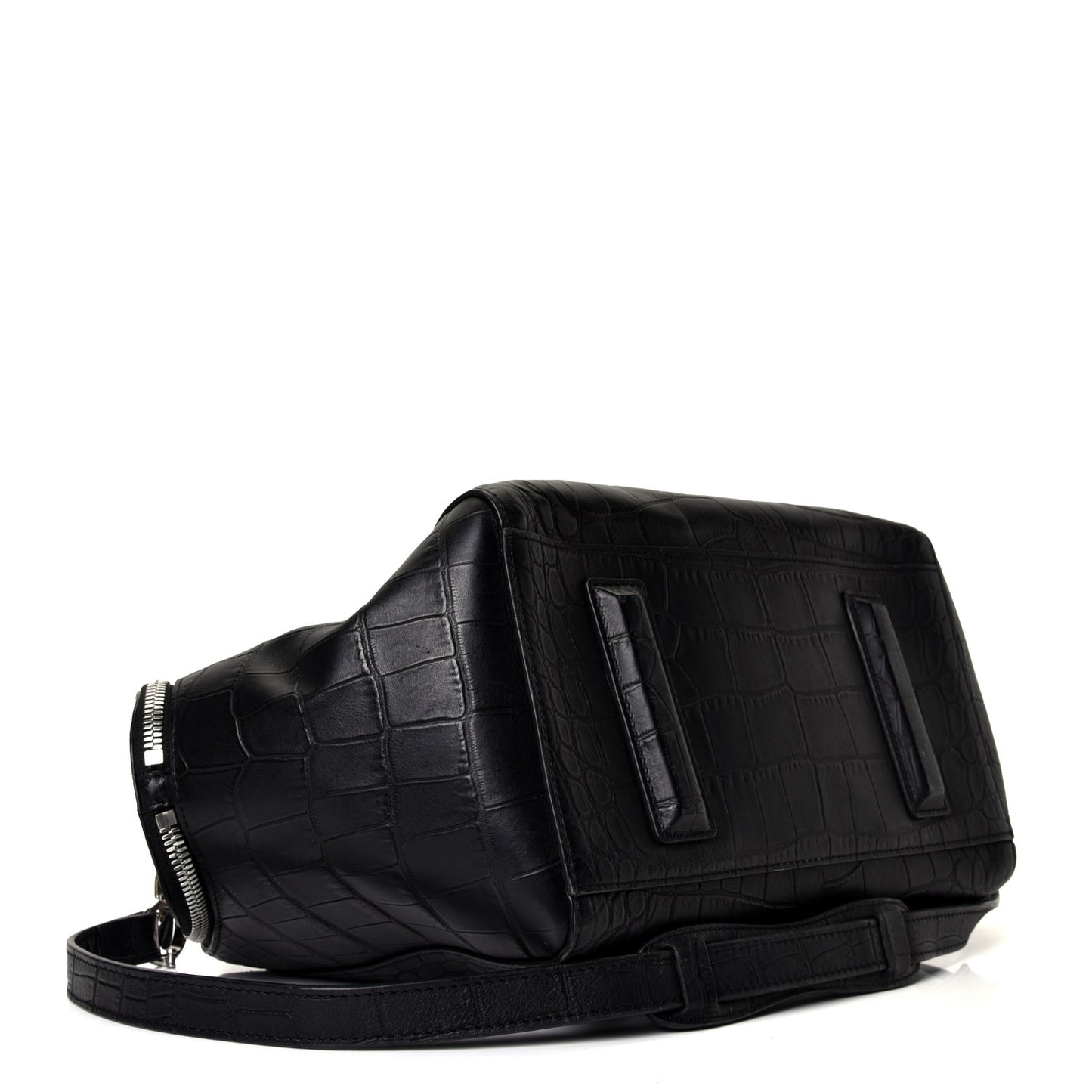 Calfskin Crocodile Embossed Jamie Chastity Bag Black