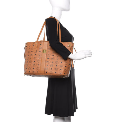 MCM Visetos Medium Liz Reversible Shopper Tote Cognac 2 of 9