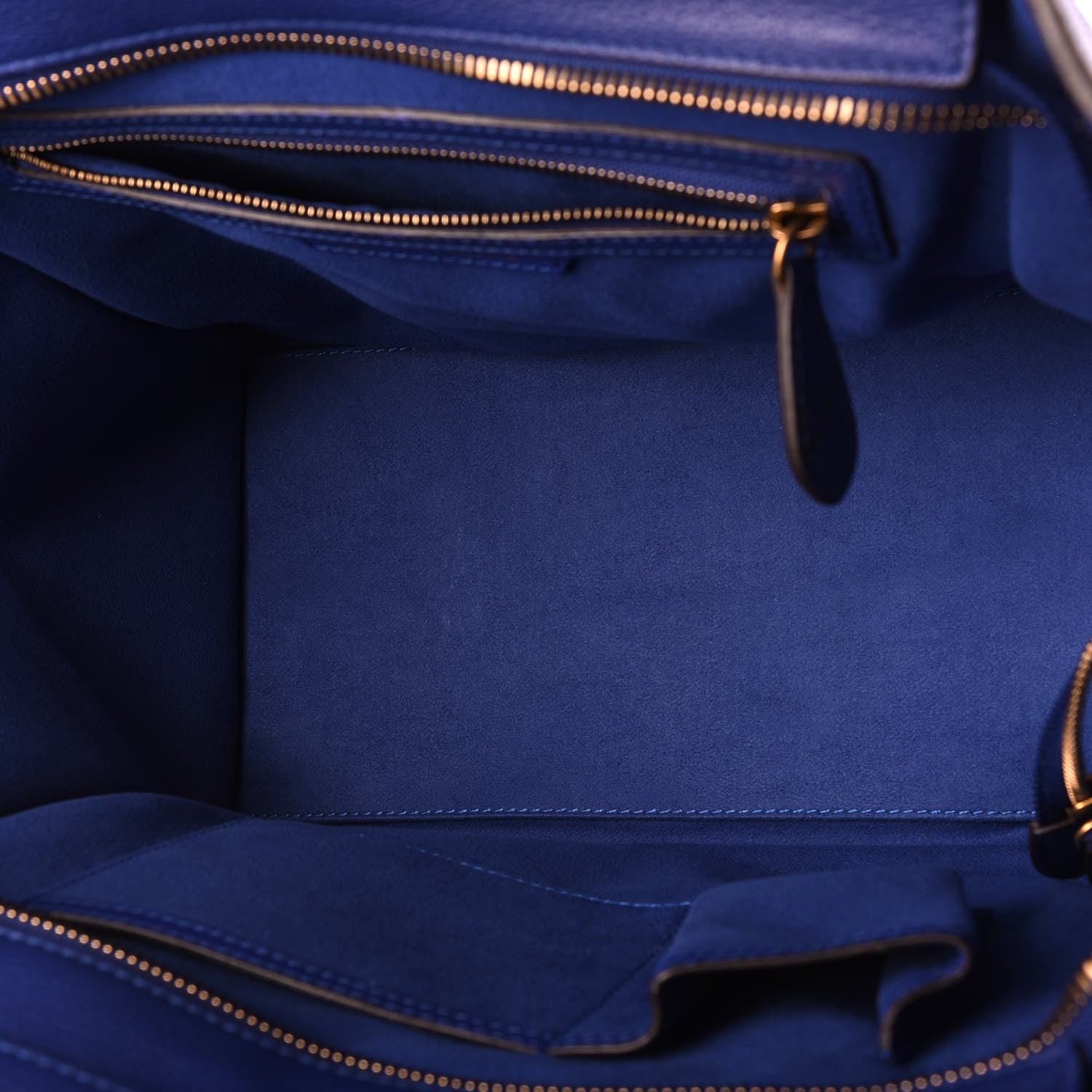 Celine Drummed Calfskin Mini Luggage Indigo 4 of 10