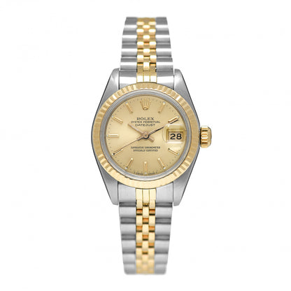 Rolex Stainless Steel 18K Yellow Gold 26mm Oyster Perpetual Datejust Watch Champagne 69173 1 of 5