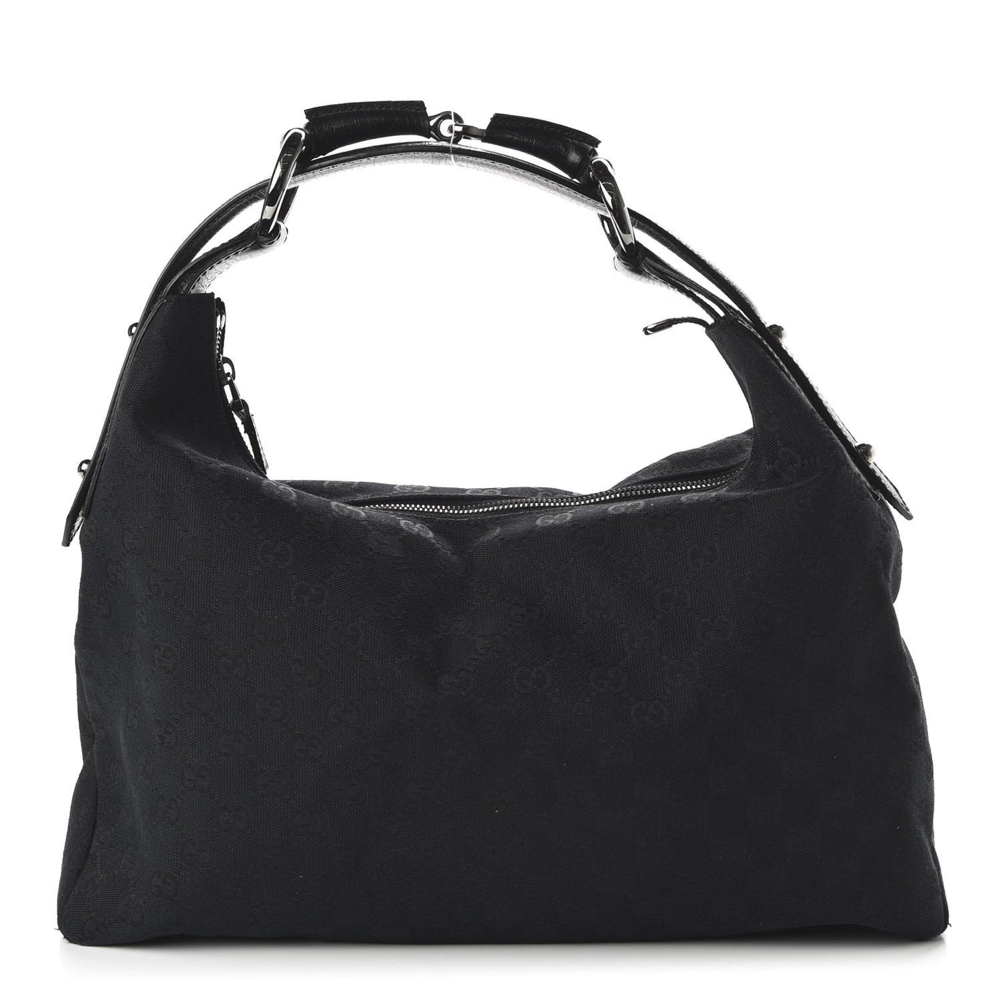 Monogram Medium Horsebit Chain Hobo Black