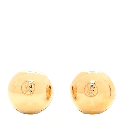 Louis Vuitton Metal Pearl Planete LV Earrings Gold 1 of 6
