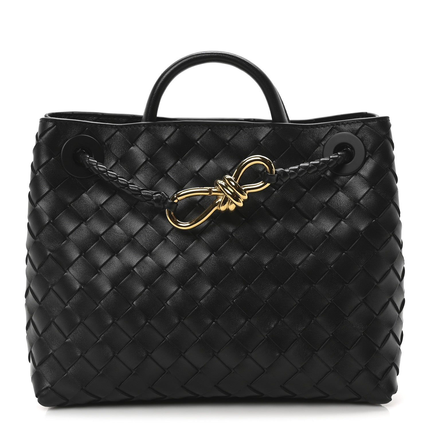 Bottega Veneta Nappa Intrecciato Small Andiamo Shoulder Bag Black 1 of 10