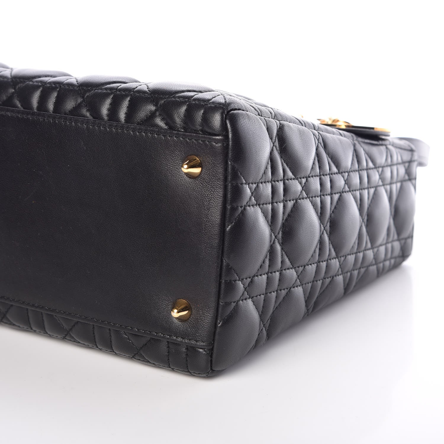Christian Dior Lambskin Cannage Medium Lady Dior Black 10 of 10