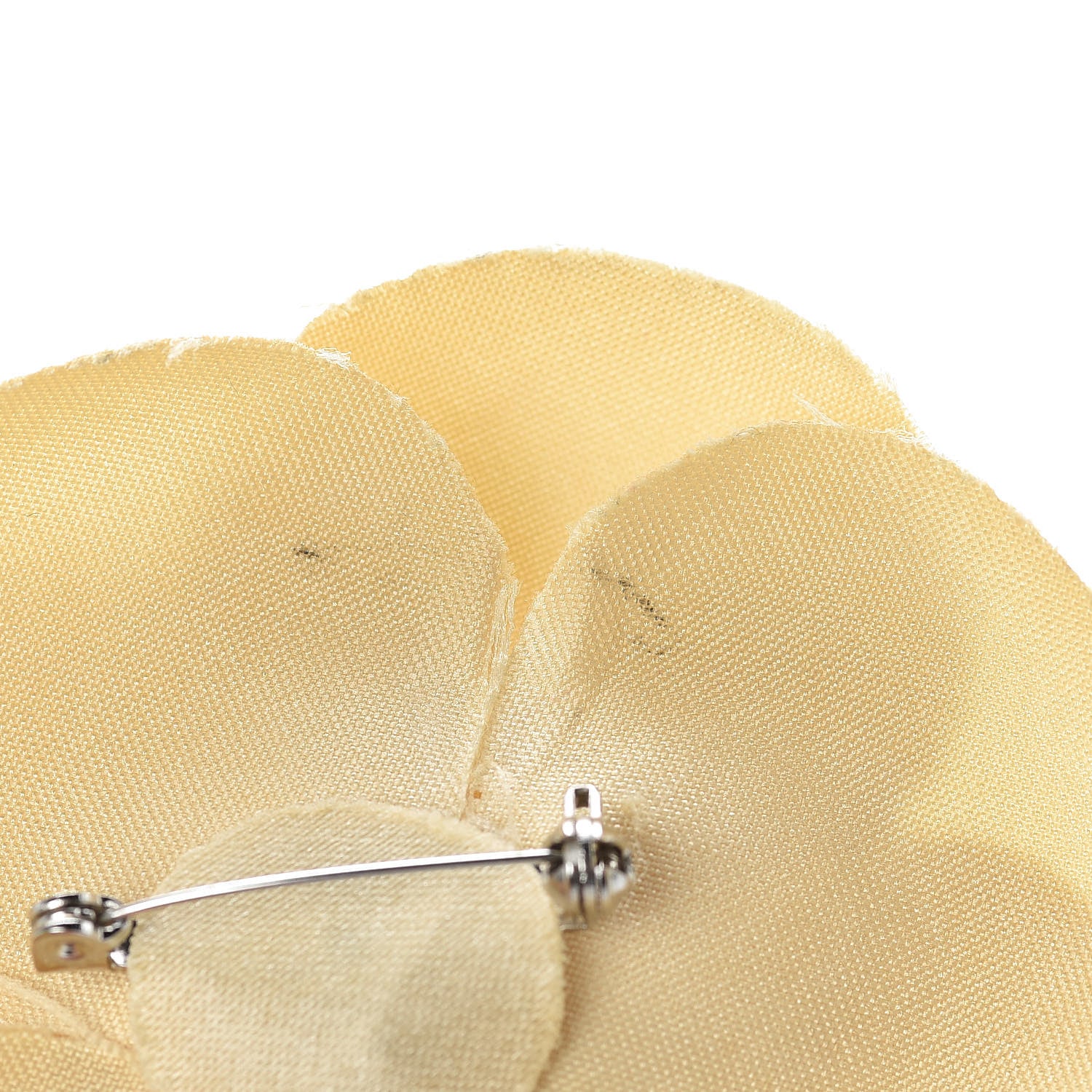 Chanel Crepe Satin Camellia Brooch Pin Beige 4 of 4