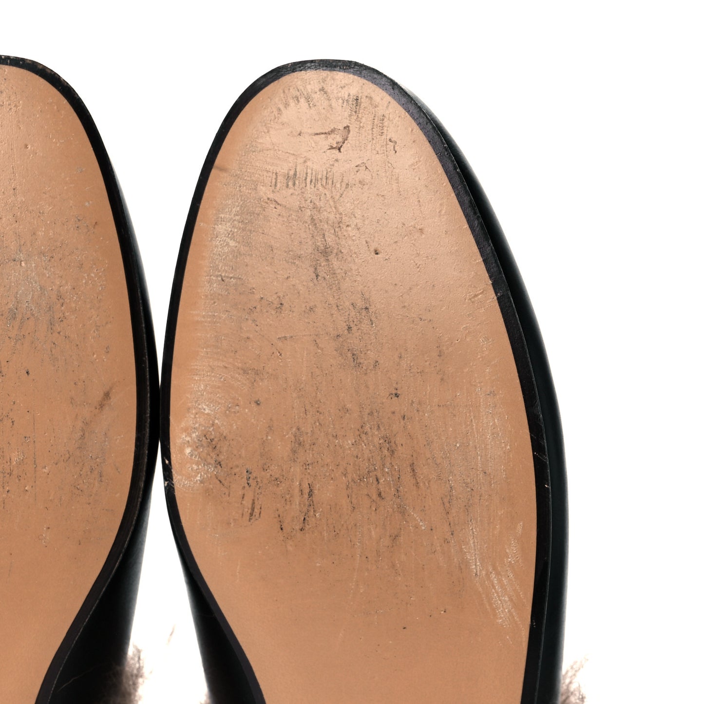 Calfskin Fur Womens Princetown Slippers 39.5 Black