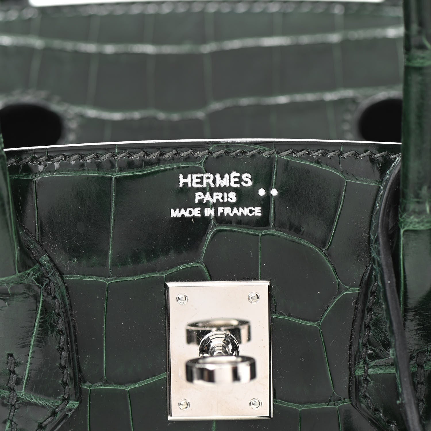 Hermes Shiny Niloticus Crocodile Birkin 25 Vert Fonce 23 of 32
