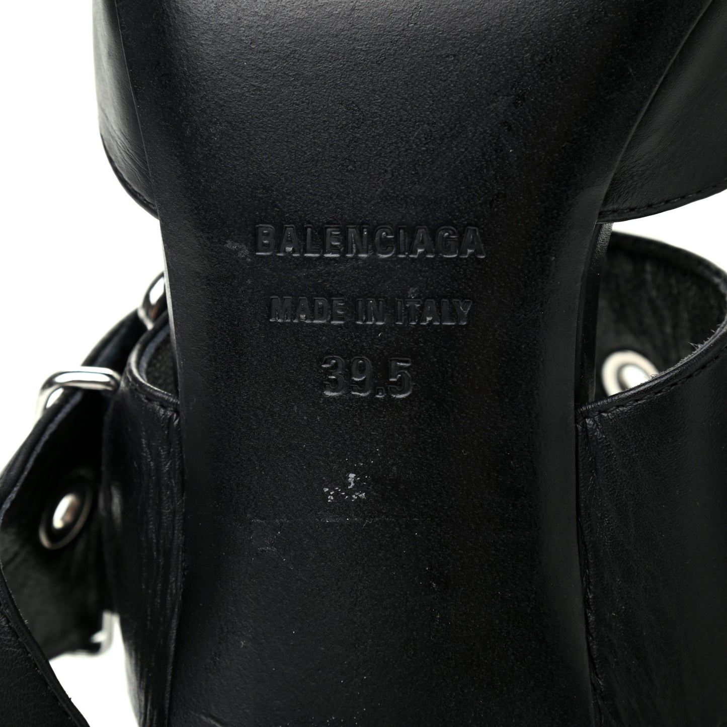 Shiny Calfskin Belt 40mm Mules 39.5 Black