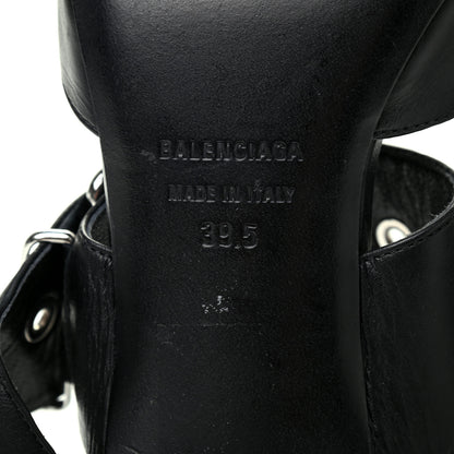 Balenciaga Shiny Calfskin Belt 40mm Mules 39.5 Black 7 of 8
