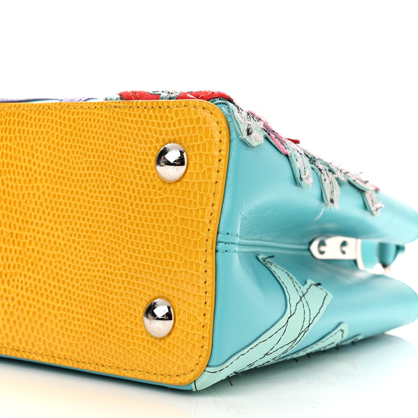 Calfskin Lizard Artycapucines Tschabalala Self PM Multicolor